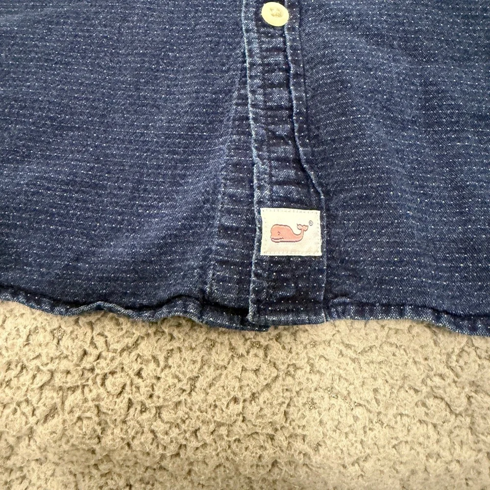 Vineyard Vines Murray Shirt Mens Large Slim Fit Navy Blue Short Sleeve Cotton
